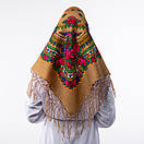 Українська хустка з тороками 90х90см Кавова, фото 3