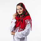 Українська хустка з тороками 90х90см Червона, фото 3