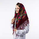 Українська хустка з тороками 90х90см Бордова, фото 2