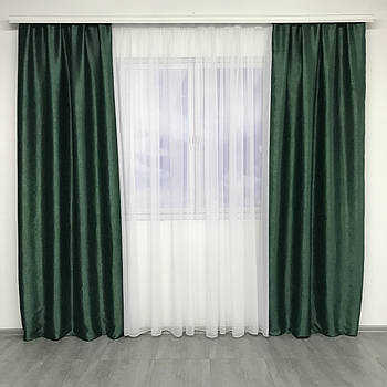 Сучасні штори в спальню, штори однотонні, штори в кімнату Зелені (SH-250-15)