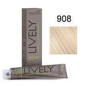 Крем-краска для волос безаммиачная Nouvelle Lively Hair Color 908 Перламутровый Ультра-Светлый Блонд 100 мл