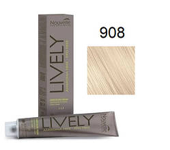 Крем-фарба для волосся безаміачна Nouvelle Живий Hair Color 908 Перламутровий Ультра-Світлий Блонд 100 мл, фото 1
