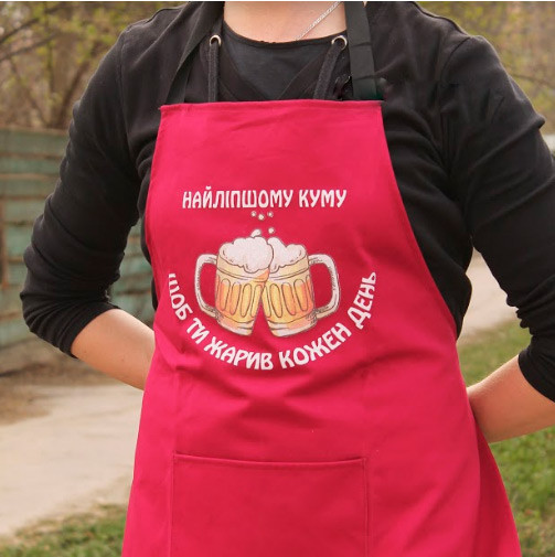 Фартух з принтом (САРЖА) Червоний.