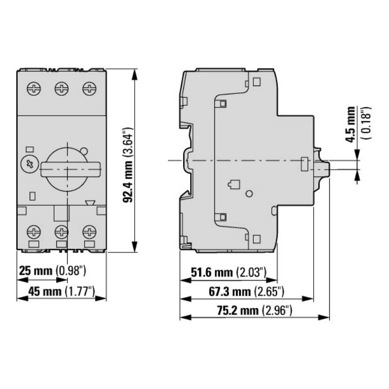 Автоматический выключатель защиты двигателя Eaton PKZM0-12А (278486) - фото 2 - id-p203861986