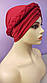 Чалма красива однотонна з об'ємною косою червона, фото 6