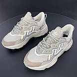 Жіночі кросівки Adidas Ozweego весна-осінь демісезонні рефлективні бежеві. Фото в живу. топ, фото 2