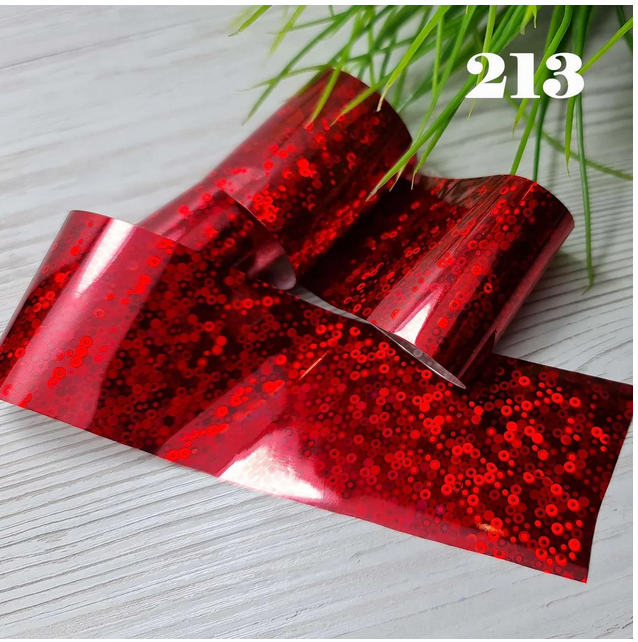 Фольга для лиття червона з голограмою Sweet Nails №213