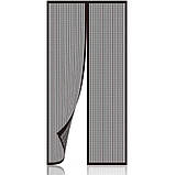 Антимоскітна сітка Magic Mesh на магнітах для дверей Чорна в коробочці, фото 3