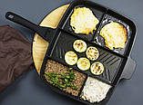 Сковорода-гриль Magic Pan 5 в 1 з антипригарним покриттям для приготування без олії зі знімною ручкою на, фото 2