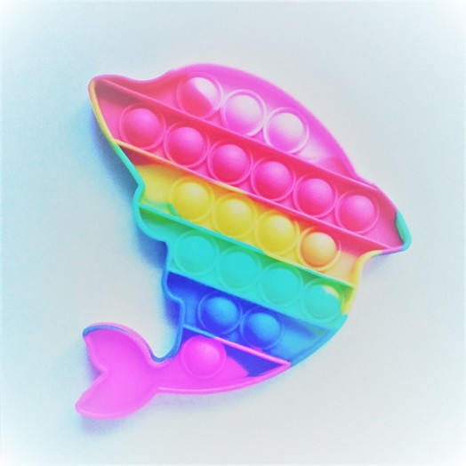 Антистрес Pop It сенсорна іграшка, пупирка поп іт, pop it fidget райдужний дельфін