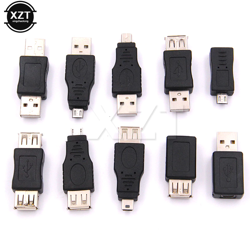 Адаптер OTG 5pin Mini USB Micro USB, Набір 10 шт., фото 1