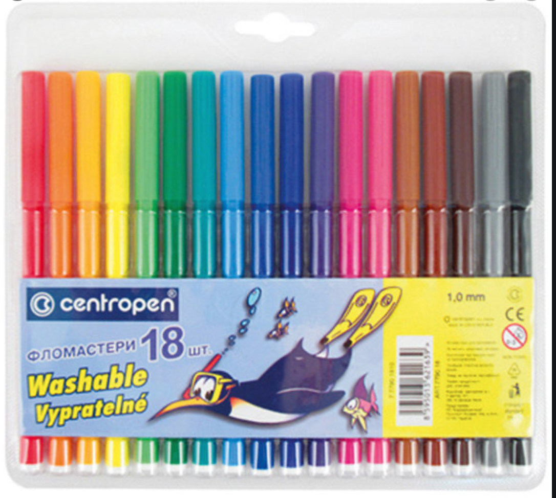 Фломастери Centropen, набір 18 кольорів, фото 1