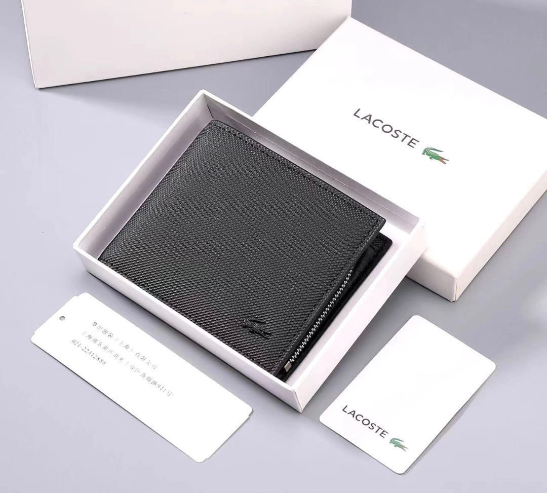 Чоловічий чорний портмоне Lacoste