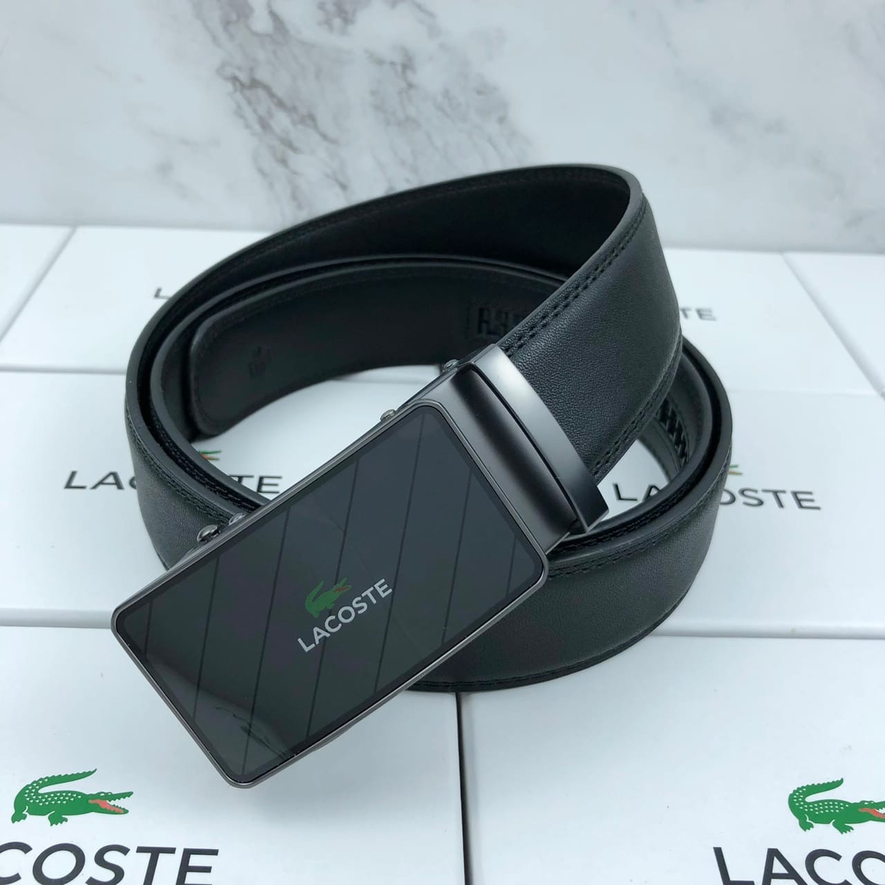 Шкіряний чоловічий Ремінь Lacoste