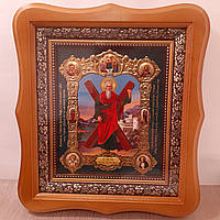 Ікона Андрій Першозваний Апостол, лик 15х18 см, у світлому дерев'яному кіоті.