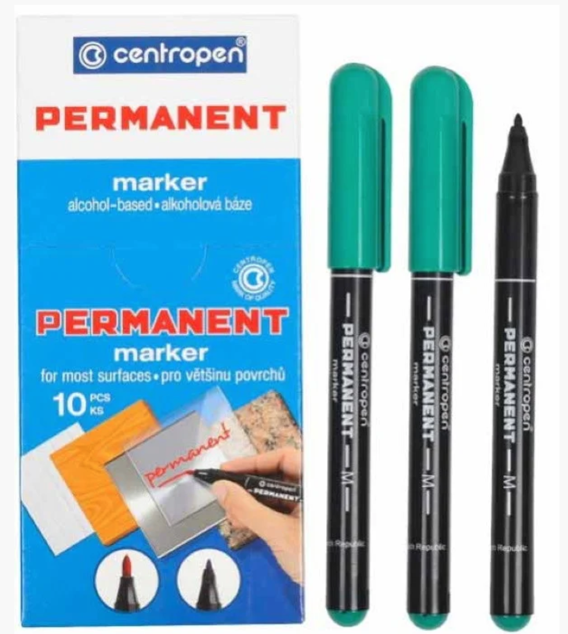 Маркер перманентний Centropen 1 мм зелений 2846