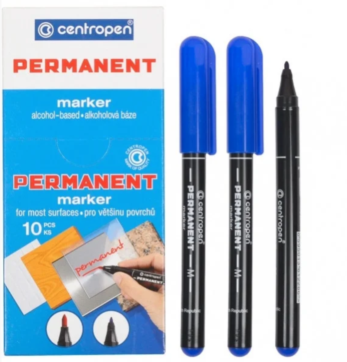 ММаркер перманентний Centropen 1 мм маркер синій 2846, фото 1