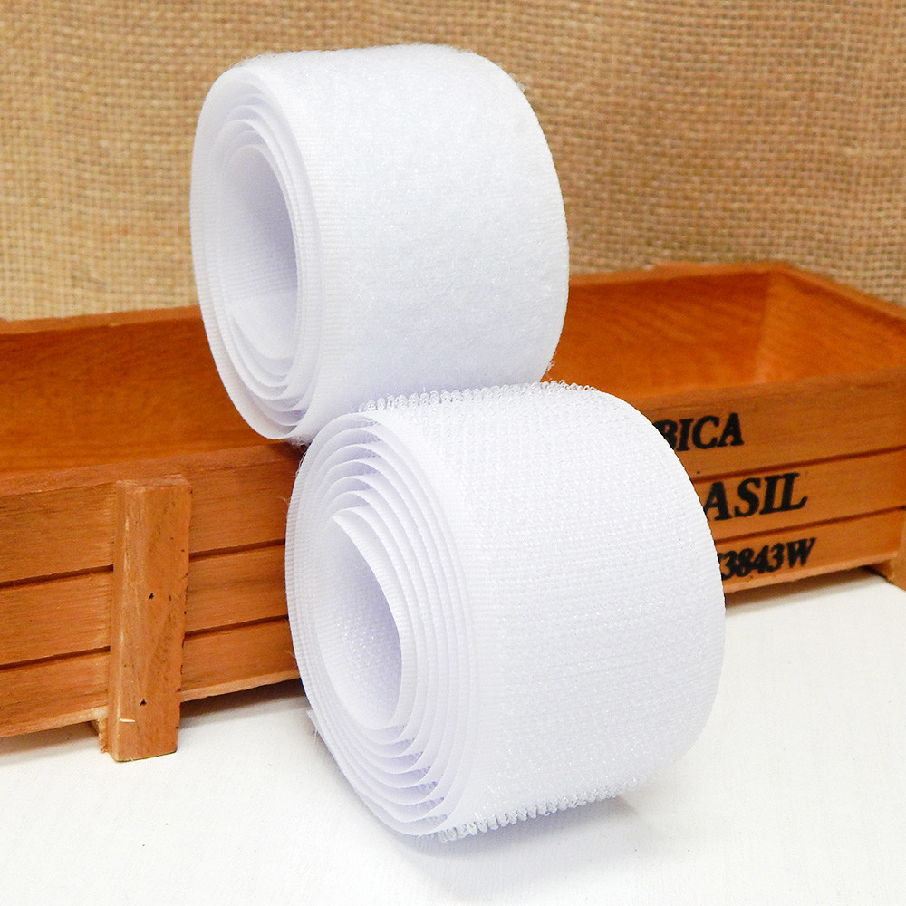 Стрічка-липучка, 38 мм, колір білий (1 м)