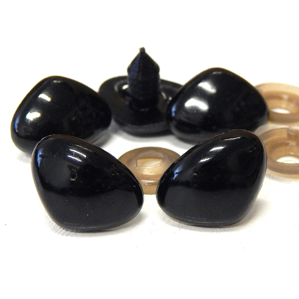 Носик для іграшок пластиковий на безпечному кріпленні, 20х14 мм, чорний