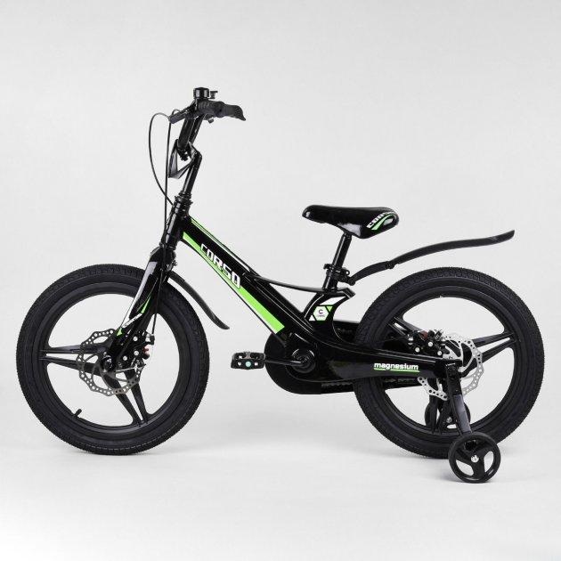 Велосипед детский Corso 18 дюймов черный-салатовый (CRSMG18957) - фото 2 - id-p1412133780
