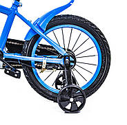 Велосипед двоколісний Scale Sports 16" T13 Синій c кошиком на кермі, ручним і дисковим гальмом, фото 6