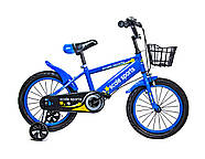 Велосипед двоколісний Scale Sports 16" T13 Синій c кошиком на кермі, ручним і дисковим гальмом, фото 3