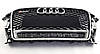 Решітка радіатора Audi A3 8V (12-16) тюнінг стиль RS3 (рамка срібло + quattro), фото 2