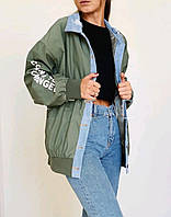 Куртки-ветровки женские джинсовые Фабричный Китай размеры M L норма, только оптом