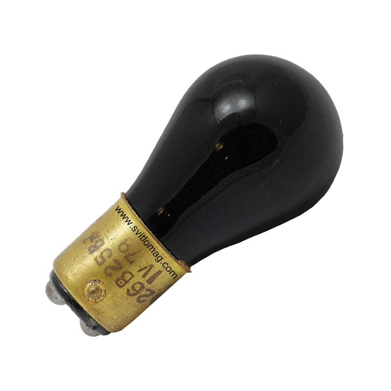 Лампа розжарювання літакова чорна СМЧ 26-25 B15d, фото 1