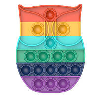 М'яка іграшка Поп іт Нескінченна пупырка антистрес pop it fidget Різнобарвний сова