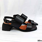 Чорні шкіряні босоніжки на підборах  36 та 38  р-ри, фото 6