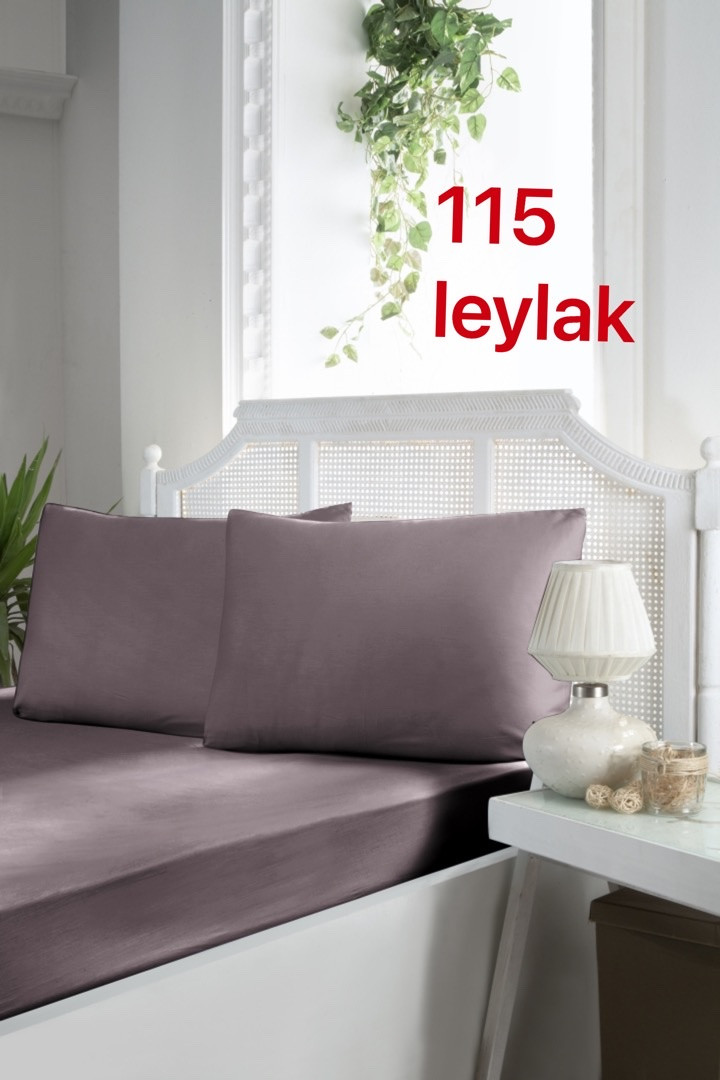 Простирадло сатинова на резинці 160х200см і 2 наволочки First choice Туреччина лілова