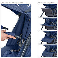 Коляска дитяча El Camino ME 1029 BREEZE Space Blue Прогулянкова Тростинка, фото 5