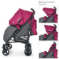Коляска дитяча El Camino ME 1029 BREEZE Pink Прогулянкова Тростинка, фото 3