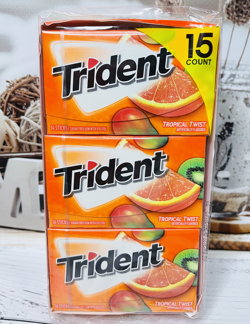 Блок жуйок без цукру TRIDENT Тропічні фрукти, 210шт