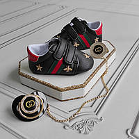 Чорні пінетки кросівки Гуччі для новонароджених