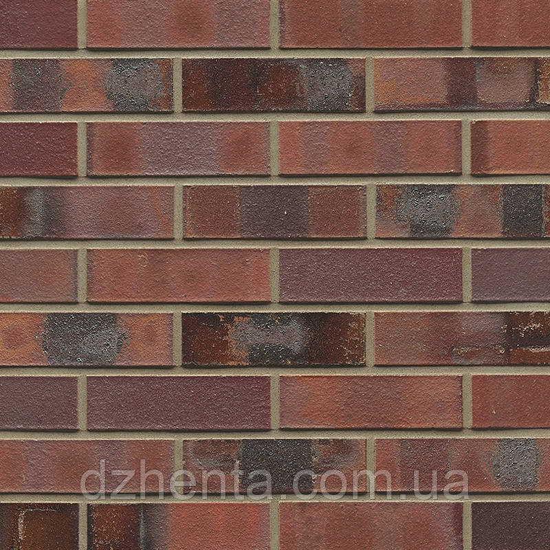 Клинкерный кирпич Rotbraun Bunt Kohle Spezial