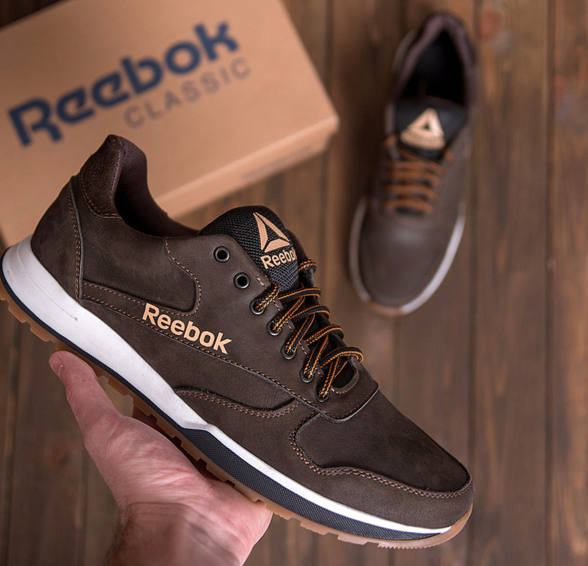 Купить Мужские кожаные коричневые кроссовки Reebok Classic 41, цена ...