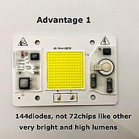 №1 COB LEd Smart IC 50w 6000K Светодиод 50w 220v светодиодная матрица 50w с драйвером на борту