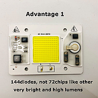 No1 COB LEd Smart IC 50w 6000K Світлодіод 50w 220v світлодіодна матриця 50w з драйвером на борту