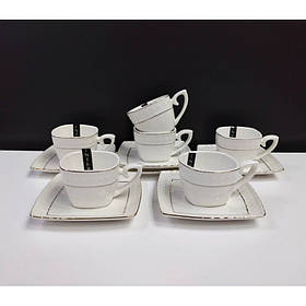 Набір кавовий 12 предметів 90 мл білий фарфоровий Снігова королева Interos 507006