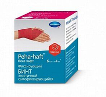 Бинт когезивний фиксирующийий Peha-haft® Color червоний 6см x 4м 1шт