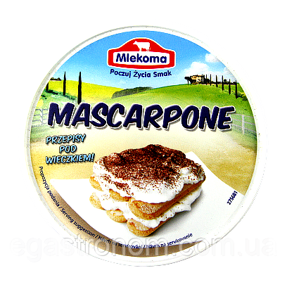 Крем-сир маскарпоне Млекома Mascarpone mlekoma 250g 12шт/ящ (Код: 00-00004197), фото 1