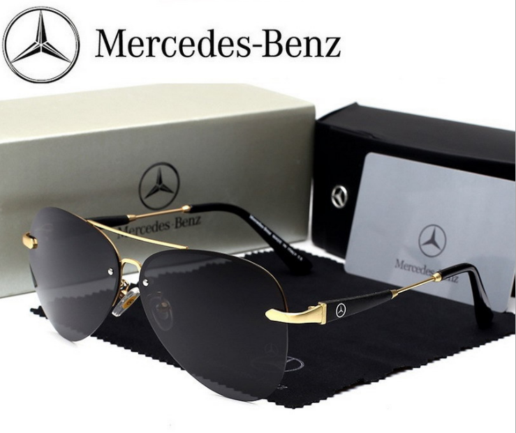 Чоловічі Сонцезахисні окуляри Авіатор із логотипом Mercedes-Benz / Мерседес Золото+