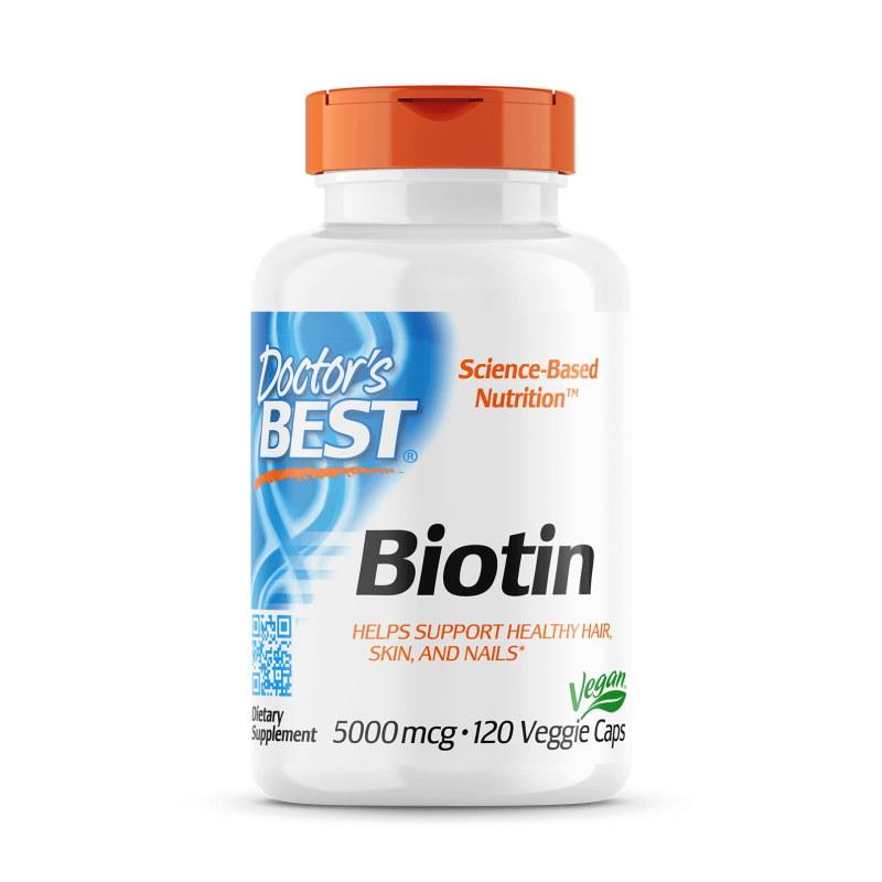 Вітаміни та мінерали Doctor's Best Biotin 5000 mcg, 120 вегакапсул