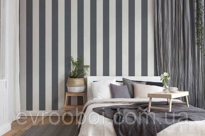 Купить Немецкие виниловые обои Elegance 179050 в широкую полоску темно ...