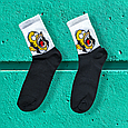 Шкарпетки з принтом Гомер Сімпсон чорні, фото 2
