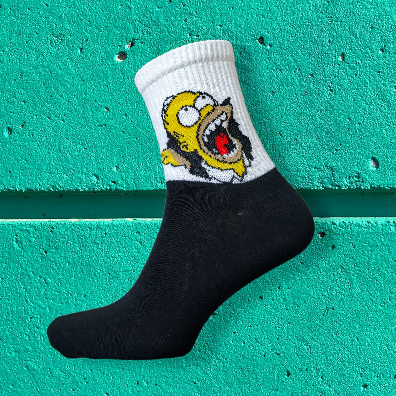 Високі шкарпетки з принтом Гомер Сімпсон чорні 39-43