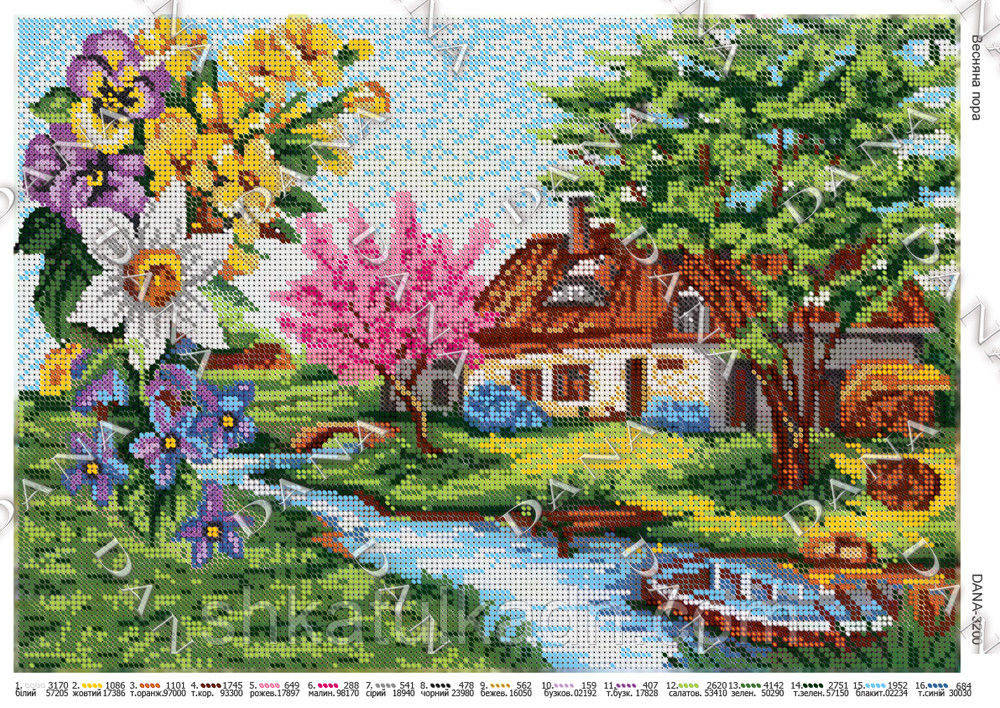 Схема для вишивки бісером Пори року. Весна, фото 1