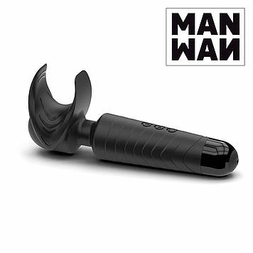 Мастурбатор-вібромасажер Manwan MAN.WAND, відмінно для пар, вібро-мінет, 20 режимів Bomba💣